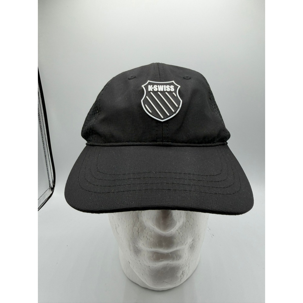 K-Swiss Performance Mesh Athletic Running Hat Black Adjustable Tennis Cap Unisex